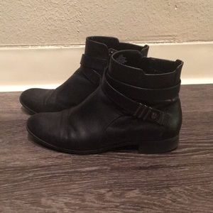 Anne Klein black leather boots